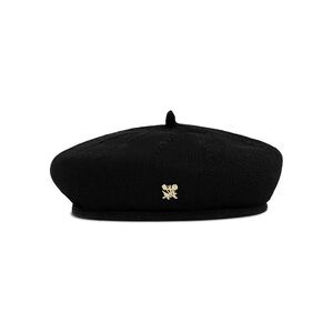 Aime Leon Dore ALD Mesh Beret in Jet Black Removable Queens Crest Pin